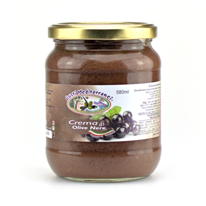 crema di olive nere: Ideale per la preparazione di antipasti, da spalmare su bruschette. Può essere utilizzato anche come condimento di primi e secondi piatti.